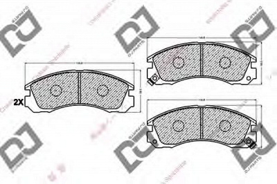 DJ PARTS bp1024 -  Комплект тормозных колодок, дисковый тормоз